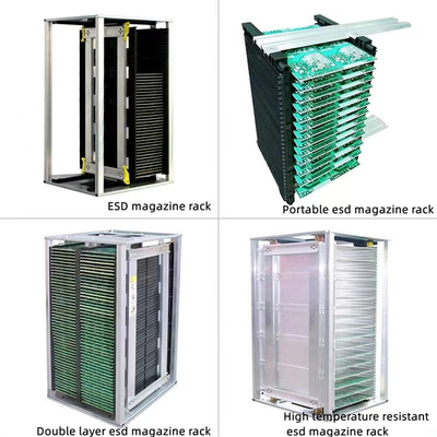 SMT Antistatic ESD Magazine Rack Anti Static PCB magazine rack for PCB assembly line pick and place machine